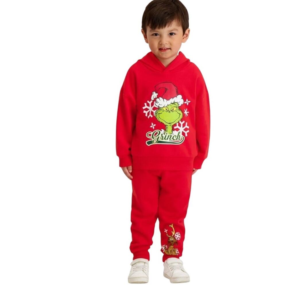 The Grinch sz 3T Toddler printed Christmas sweatshirt and jogger pants set
